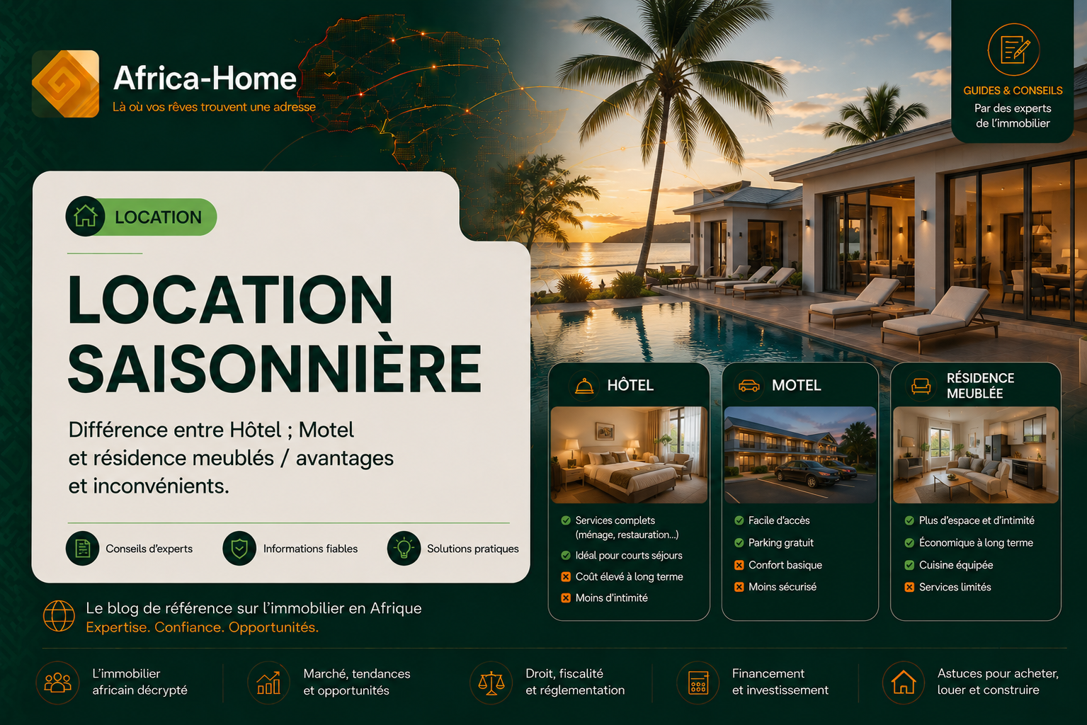 Location saisonnière : Différence entre Hôtel ; Motel et résidence meublés / avantages et inconvénients.